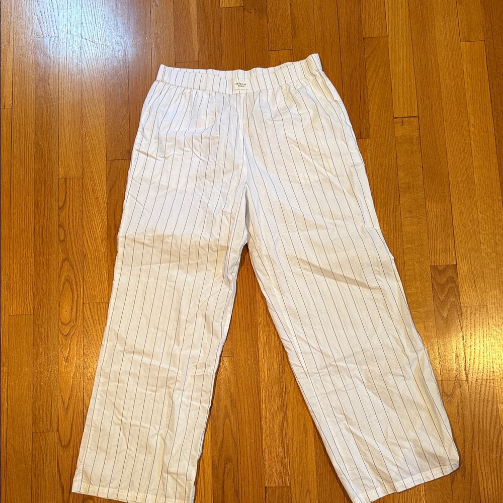 White Pinstripe Lounge Pants